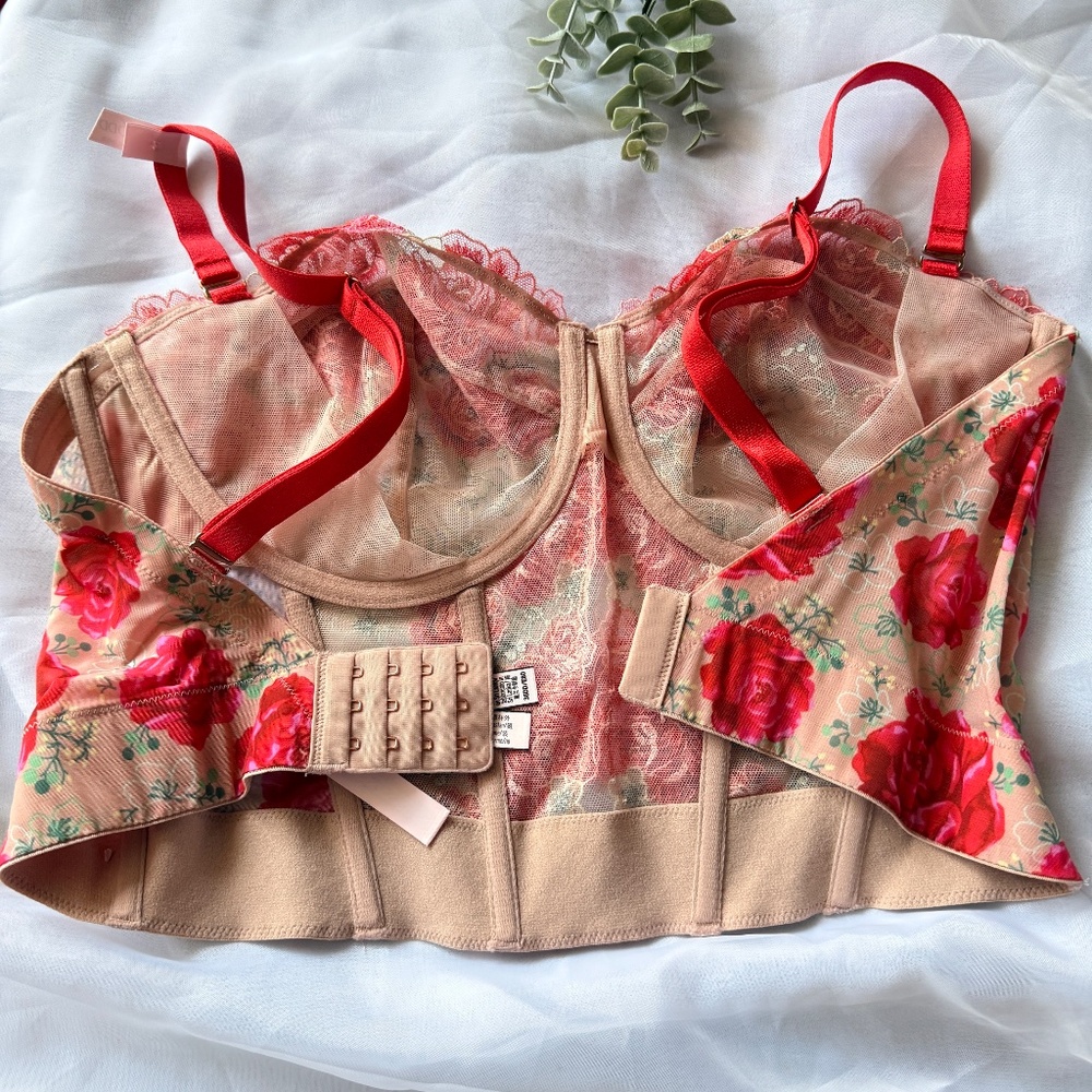 Victoria’s Secret Dream Angels Strapless Corset Top | 36DD | Floral Embroidery | - Picture 8 of 13